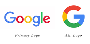 Example of Google's branding logos
