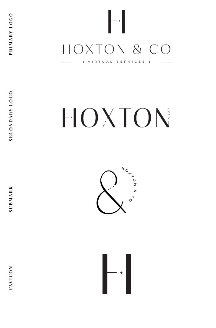 Hoxton & Co Logo Variations - Designed by Azalea Design Co.