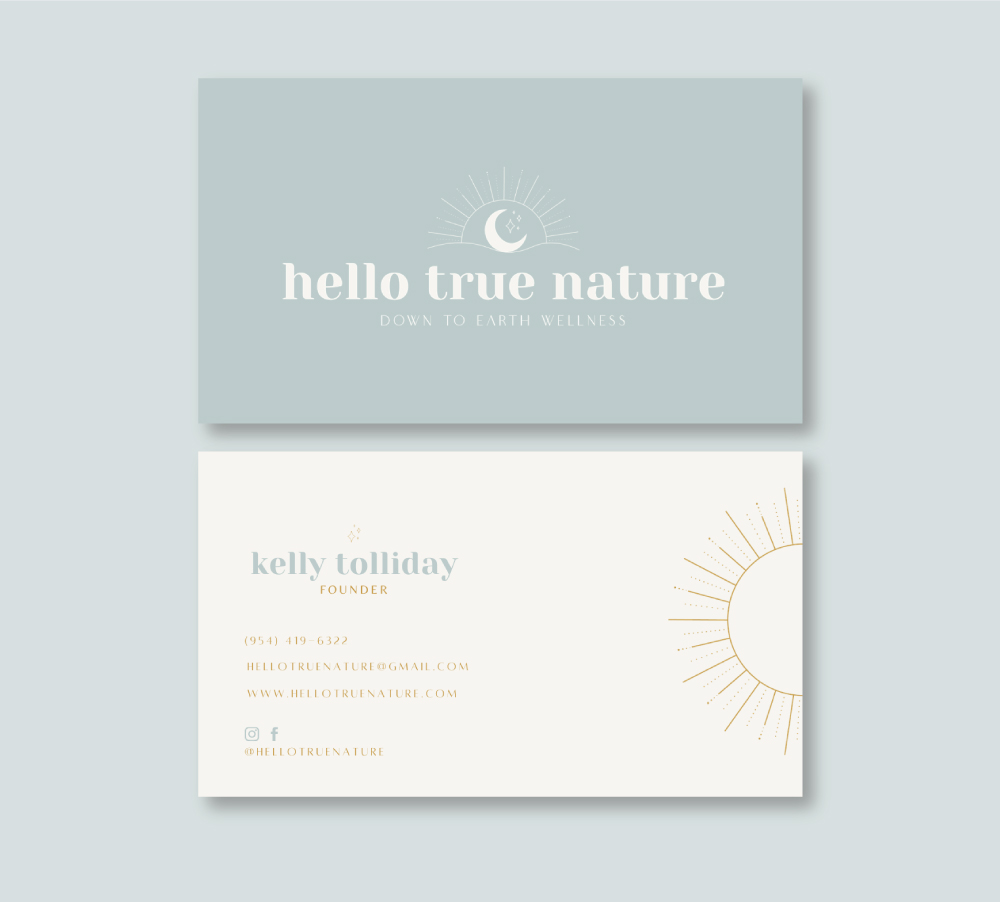 Hello True Nature Business Card Design