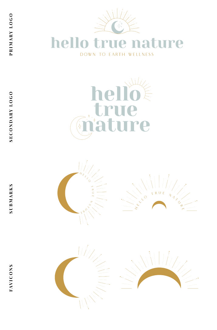 Logo Variations for Hello True Nature